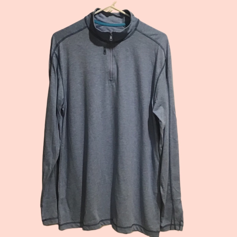 Magellan Outdoors Fish‎ Gear Men’s Quarter Zip Pullover Blue Loose Fit